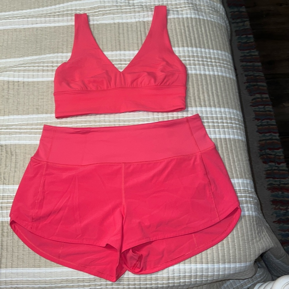 Lululemon Sports bra and shorts set